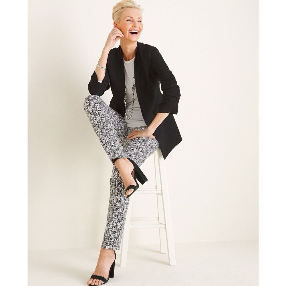 WHBM Pants Print Pockets Cotton Blend